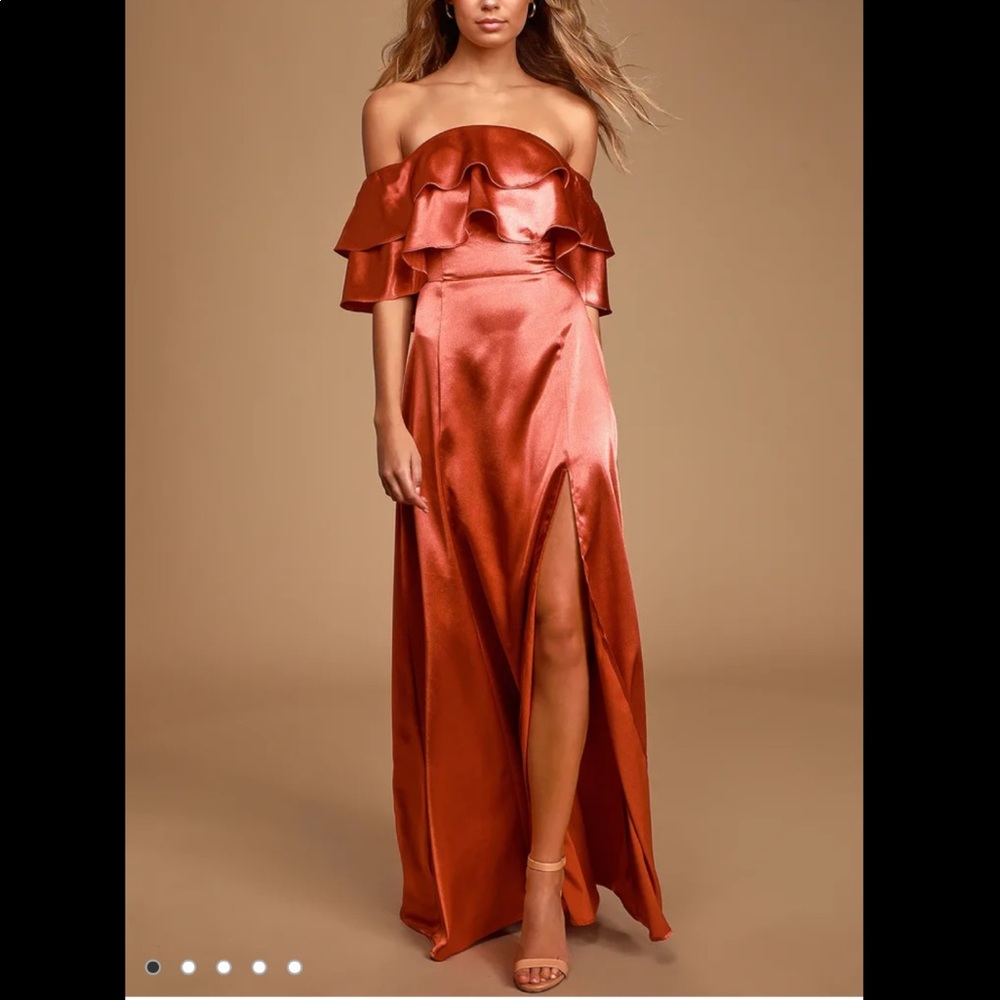 Lulu’s Ruffle Satin Dress